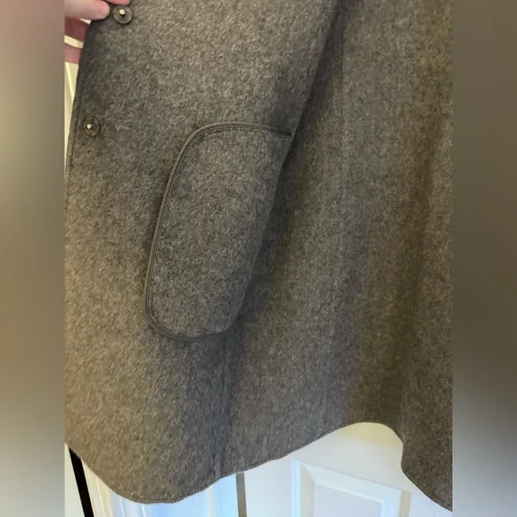 Eileen Fisher Small Alpaca / Wool Coat Jacket Brown Funnel Neck - Picture 12 of 12